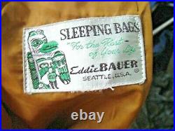 EUC Vintage Big 3lb 4oz Goose Down USA EDDIE BAUER RECTANGULAR SLEEPING BAG