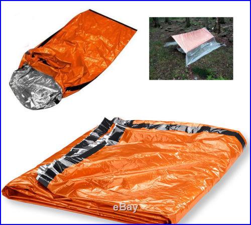 Emergency Aluminized Sleeping Bag Camping Outdoor Survival 84x36 Tarp shelter