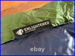 Enlightened Equipment Enigma Quilt. 850 30°F (-1°C) Reg/Wide Navy/Green