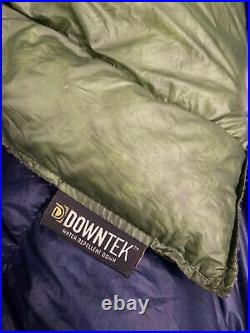 Enlightened Equipment Itasca 30 degrees 850 fill down quilt blue green patched