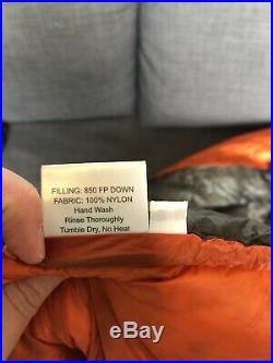 Enlightened Equipment Revelation Down Sleeping Bag Orange/grey Lightly Used