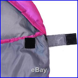 Envelope Sleeping Bag Camping Hiking Travelling Sleep Gear w Carry Bag Hot Pink