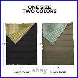 Evergreen Queen Size Sleeping Bag- Double Sleeping Regular -10F Olive/Stone