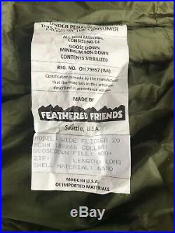Feathered Friends Flicker 20 Deg Sleeping Bag, Long and Wide
