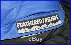 Feathered Friends Raven 10°F Down Mummy Sleeping Bag Long Blue