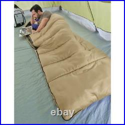 Fleece Lined Hooded Sleeping Bag Rated to -15 deg F Oversized Warm Tough Compact