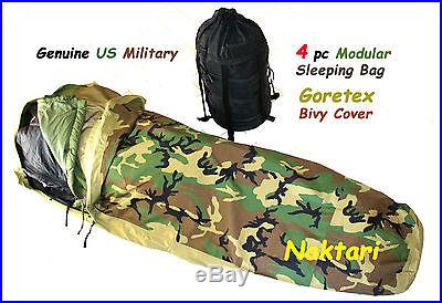 Genuine US Military GORETEX BIVY Modular Sleeping Bag System 4pc Excellent Cond