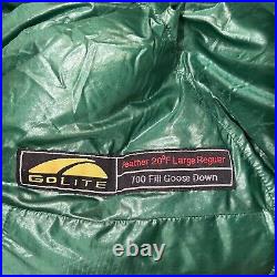 GoLite 700 Fill Goose Down Sleeping Bag F lite Series Large Regular Green