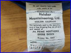 Holubar Down Sleeping Bags- Matching pair with rare liners, from the Golden Era