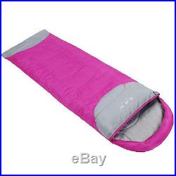 Hot Pink Envelope Camping Hiking Outdoor Sleeping Bag Travel Sleep Gear 3 Season