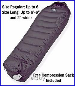 Hyke & Byke Quandary 15°F Ultralight Down Sleeping Bag for Backpacking, NEW