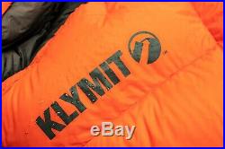 KLYMIT 20 degree SYNTHETIC SLEEPING BAG ORANGE- FACTORY REFURBISHED