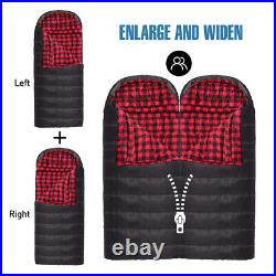 Keencamp 0 Degree Sleeping Bag Cotton Flannel Winter Cold Weather for Adults XXL