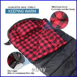 Keencamp 0 Degree Sleeping Bag Cotton Flannel Winter Cold Weather for Adults XXL
