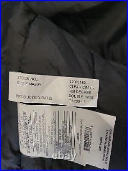 Kelty Clear Creek Double Wide Sleeping Bag, 104x92 opened, w carry bag, used