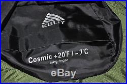 Kelty Cosmic Down 20 Sleeping Bag Long Right Backpacking 3 Season Green/Gray