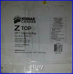 Kodiak Canvas 20°F XLT Z Top Sleeping Bag New. The box has damage