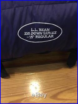 LL Bean -15 Degree Rectangular Down Sleeping Bag EUC