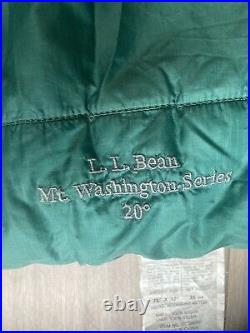 LL Bean Mt Washington Series 20 sleeping bag 75x32 Synthetic 35 Oz