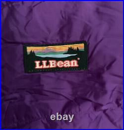 L. L. Bean Goose Down Purple Rectangular Sleeping Bag 14 Oz Fill Wt