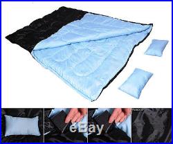 Large 2 Person 86 x 60 W /2 Pillows Double Sleeping Bag 32F/-5? Camping Hiking