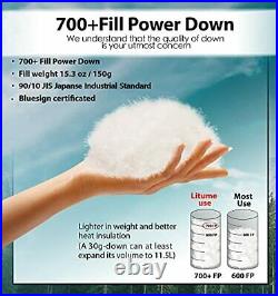 Litume 1.1 lbs 700 Fill Power Down Ultra Air Mummy Sleeping Bag 43°F-68°F Wat