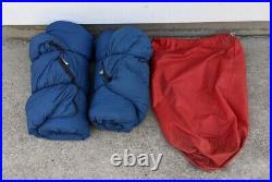 Lot Of 2 Vintage REI Duck Down Sleeping Bags (Regular & Long) Blue/Red