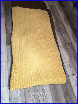 Lot Of 3 Vintage Dura Puff Sears Brown Sleeping Bags & Cases Yellow Lining Set