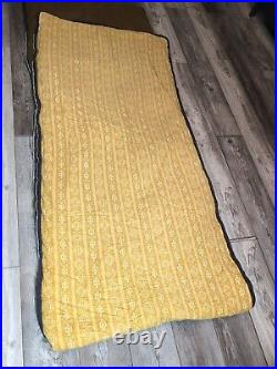 Lot Of 3 Vintage Dura Puff Sears Brown Sleeping Bags & Cases Yellow Lining Set