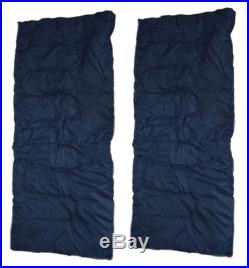 Lot of 2 SLEEPING BAG 20+ Degrees NAVY BLUE CAMPING GEAR Carrying Bag