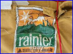 Lot of 2 Vintage Seattle Tent co Rainier Cotton Sleeping Bags hunting dog print
