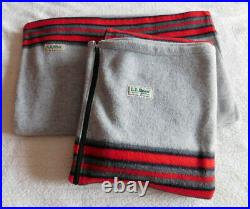 Lot of TWO L L Bean Fleece Sleeping Bag Outdoors Gray Striped USA Made