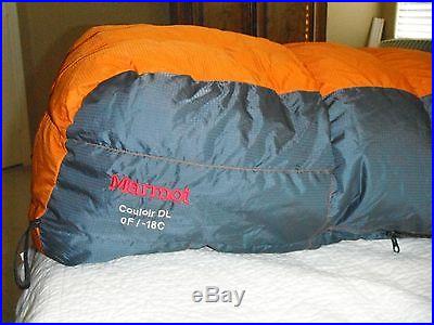 MARMOT COULOIR DL SLEEPING BAG 0F/-18C 800 DOWN FILL POWER