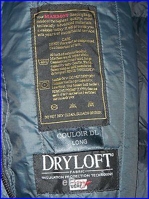 MARMOT COULOIR DL SLEEPING BAG 0F/-18C 800 DOWN FILL POWER