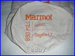 MARMOT HELIUM 15 DOWN SLEEPING BAG NWT 6'0 LZ 850 FILL POWER