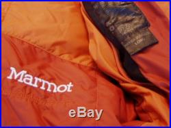 MARMOT Never Summer 0 F. MUMMY Sleeping Bag 600 g Down Fill SIZE LONG Excellent