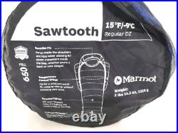MARMOT Sawtooth 15° Down Sleeping Bag Dark Azure Foliage Regular Dual Zip