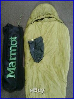 MARMOT ULTRALIGHTWEIGHT HYDROGEN 30 DEGREE Sleeping Bag Citron/Olive
