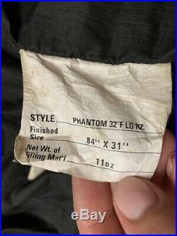 MOUNTAIN HARDWARE Phantom 32 Sleeping Bag 800 Down Fill Reg RZ EX COND