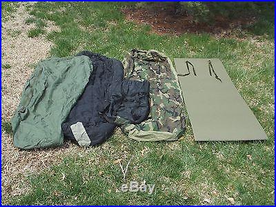 MSS Military Modular Sleep System Sleeping Bags VG + New Foam Sleeping Pad Mat