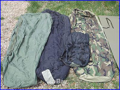 MSS Military Modular Sleep System Sleeping Bags VG + New Foam Sleeping Pad Mat