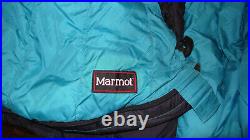 Marmot 7' Long Goose Down Insulation Sleeping Bag Nylon Outer 25'' Wide 2.14 Lbs