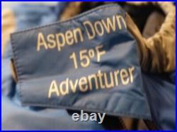 Marmot ASPEN Down 15° ADVENTURER Sleeping Bag Unisex 82x31 Withstash pocket LZip