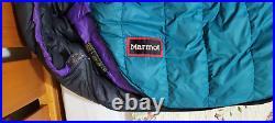 Marmot Arroyo 30+ deg. 775 Goose Down Sleeping Bag Long Size Teal