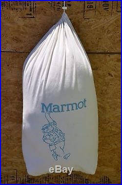 Marmot Black Blue Goose Down Sleeping Bag, Long, EUC