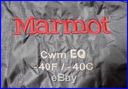 Marmot CWM EQ -40 Down Sleeping Bag, Size- Regular, Used, Excellent Condition