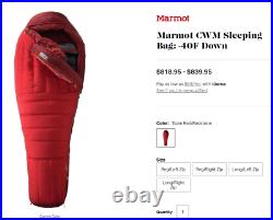 Marmot CWM Sleeping Bag -40F Down