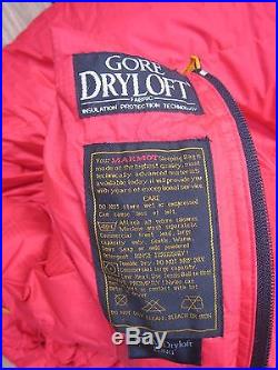 Marmot Cwm 40F degree down Gore Dryloft sleeping bag FANTASTIC CONDITION