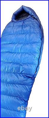 Marmot HELIUM 15 DEGREES Goose DOWN MUMMY Sleeping Bag Tall Men's LONG 78 BLUE