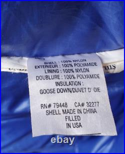 Marmot HELIUM 15 DEGREES Goose DOWN MUMMY Sleeping Bag Tall Men's LONG 78 BLUE